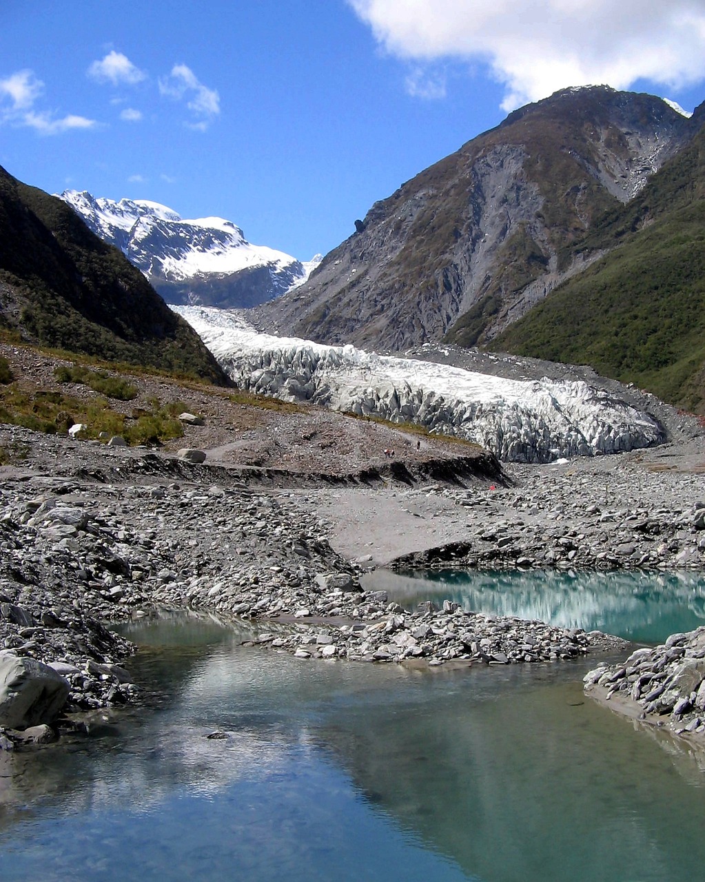 Blick auf die Gletscherzunge des Franz-Josef Gletscher